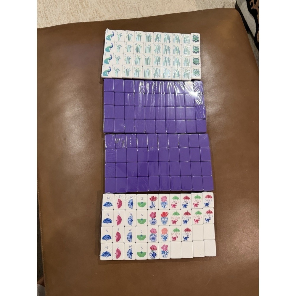 NEW! Beautiful Layered Mahjong Tiles – American Set 160 Tiles - Dark Purple - Picture 4 of 14